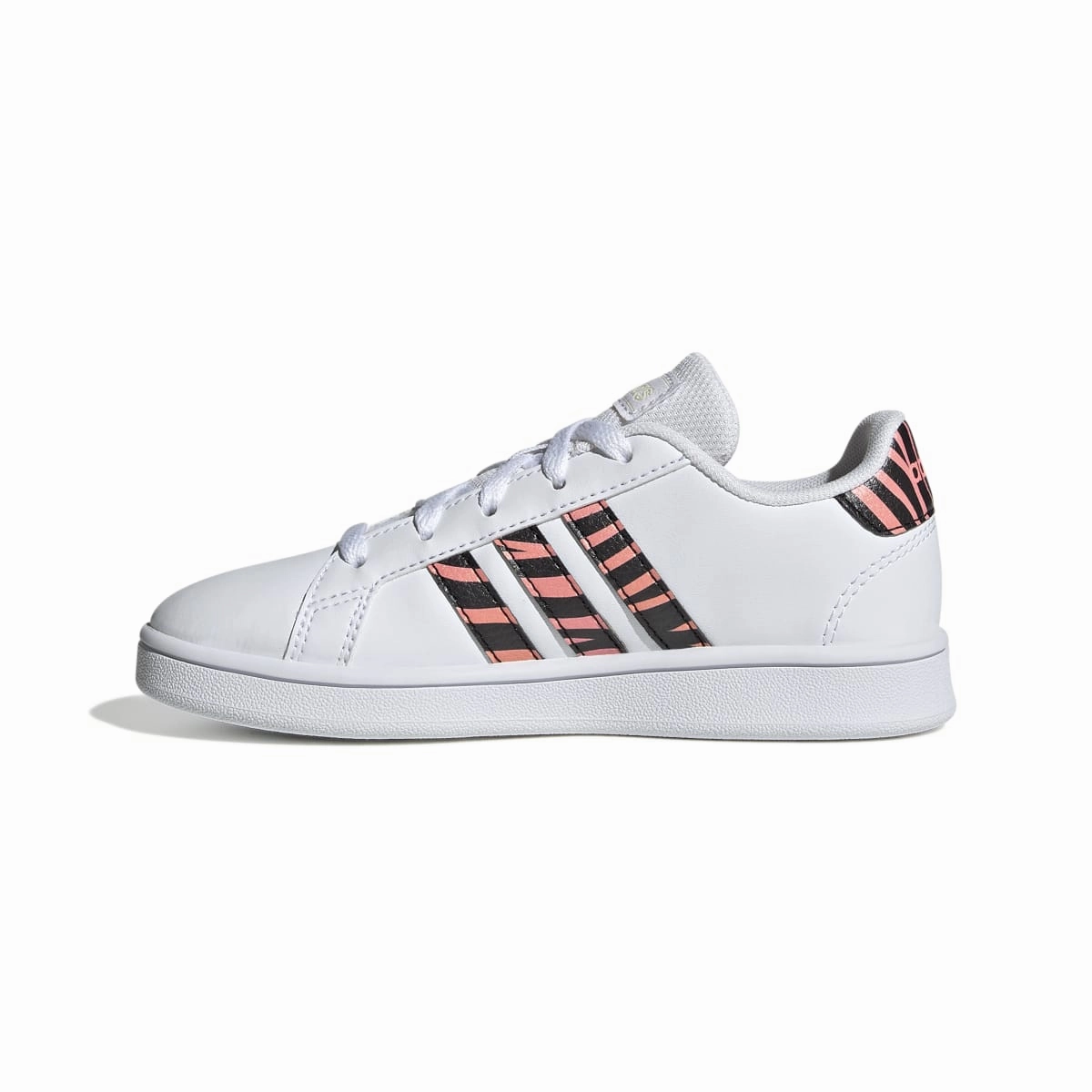 ADIDAS GZ1067 GRAND COURT K JR'S (Medium) White/Black/Red Synthetic Leather Lifestyle Shoes Midday Step group run