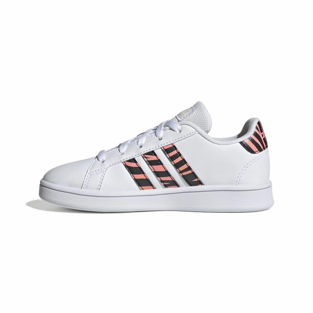 Color Options ADIDAS GZ1067 GRAND COURT K JR'S (Medium) White/Black/Red Synthetic Leather Lifestyle Shoes