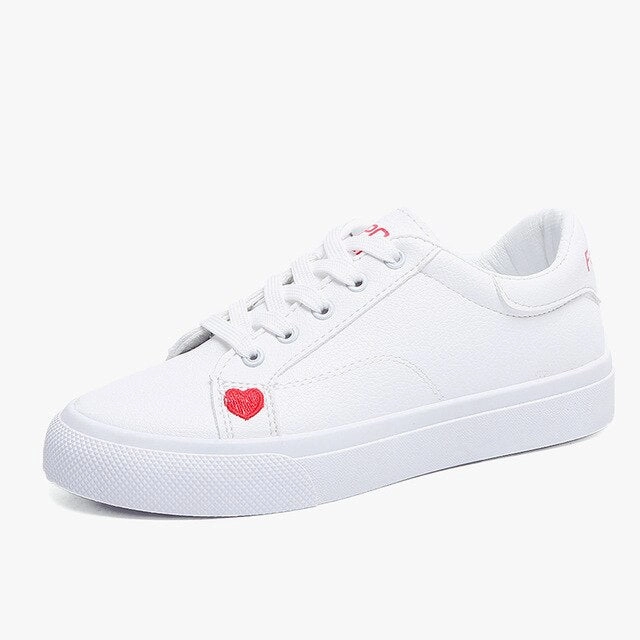 Lace Up Flats Shoes for Women 2019 Fashion Pu Leather Heart Shape Flat Heel British Oxford Casual Shoes Woman Women Shoes Female Flats Shoes Walmart