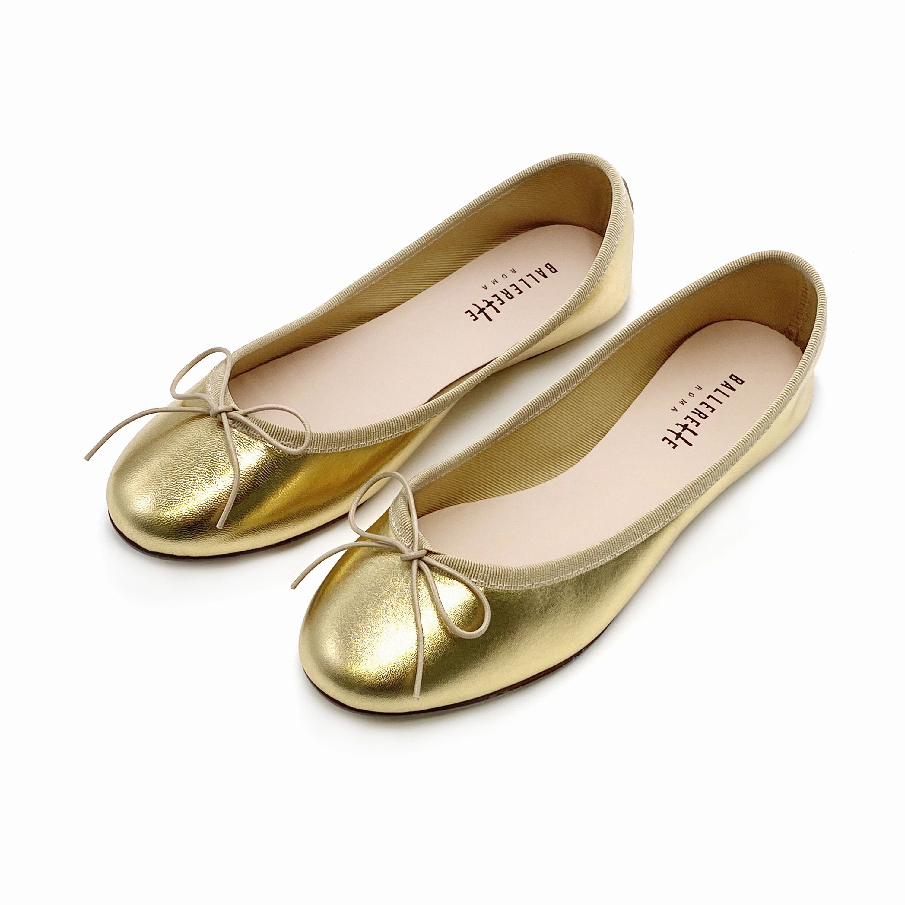 Gold metallic leather ballet flats Womens Dress Shoes That Feel Like Tennis Shoes