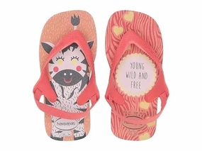 Wedge Clear Sandals Havaianas Kids Baby Pets Sandals (Toddler) (Silk Rose/Coral New) Kid's Shoes