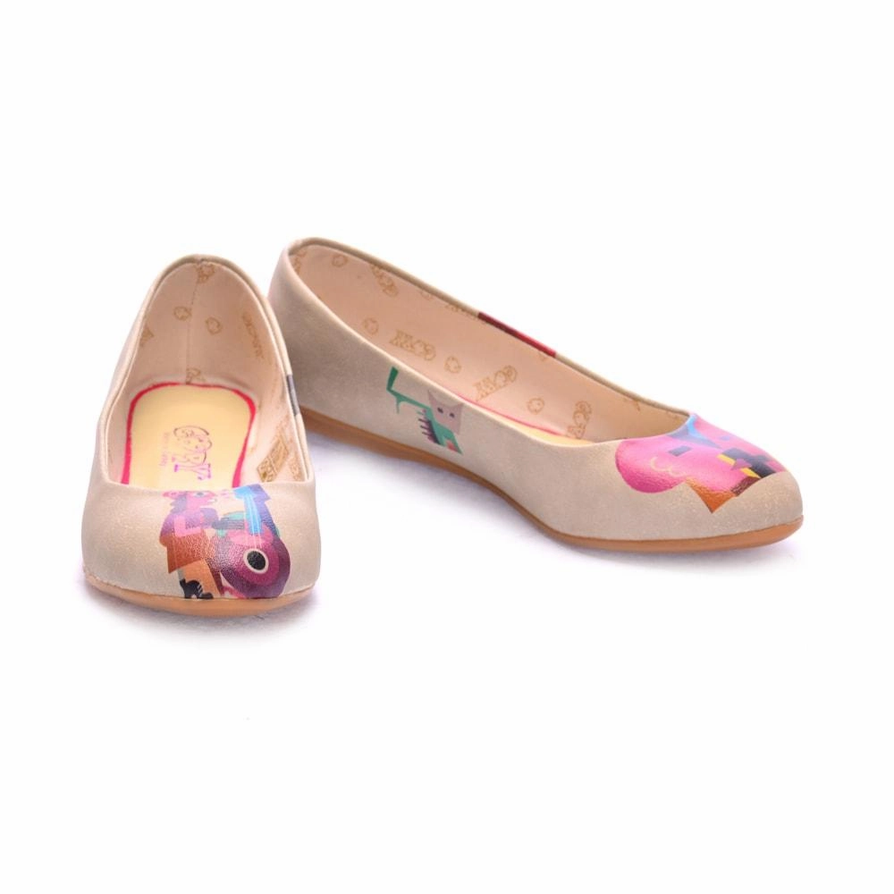 Weekend Casual Vintage Love Abstract Music and Dialogue Ballerinas Shoes 1095