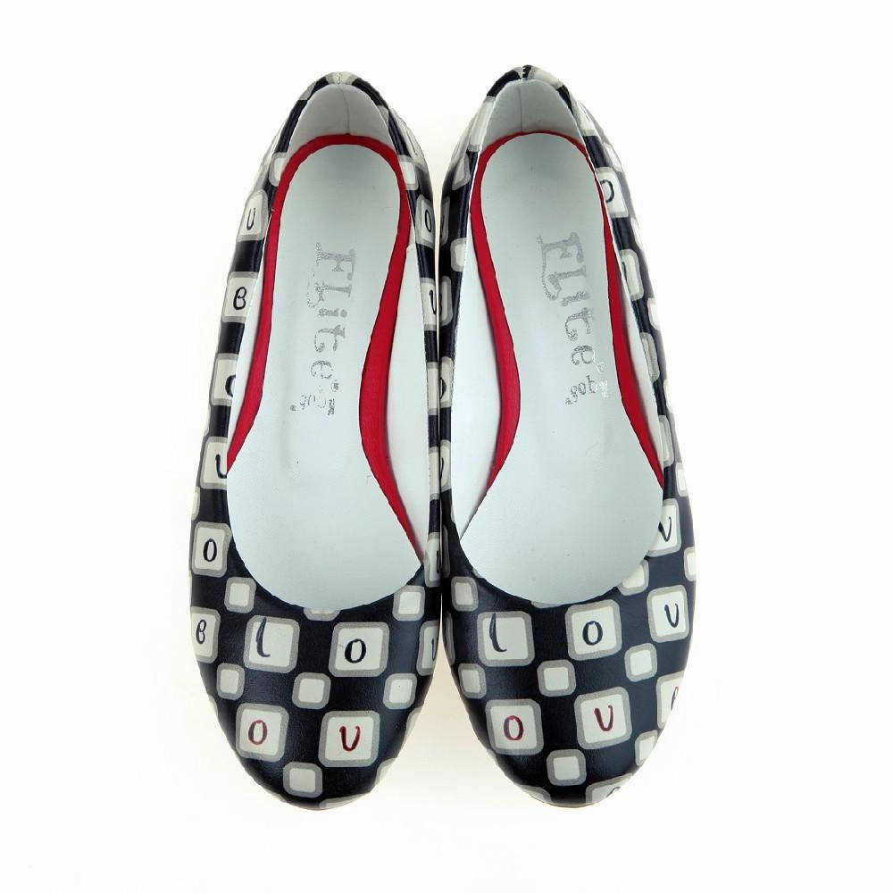 Match All Black and White Dream Ballerinas Shoes 1061