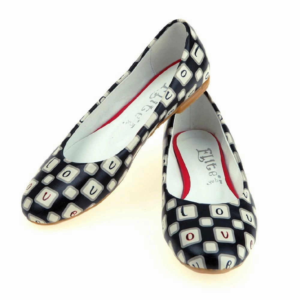 Arch Care Park Day Black and White Dream Ballerinas Shoes 1061