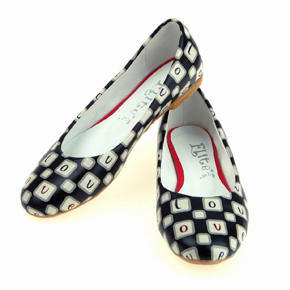 Short Trip Black and White Dream Ballerinas Shoes 1061