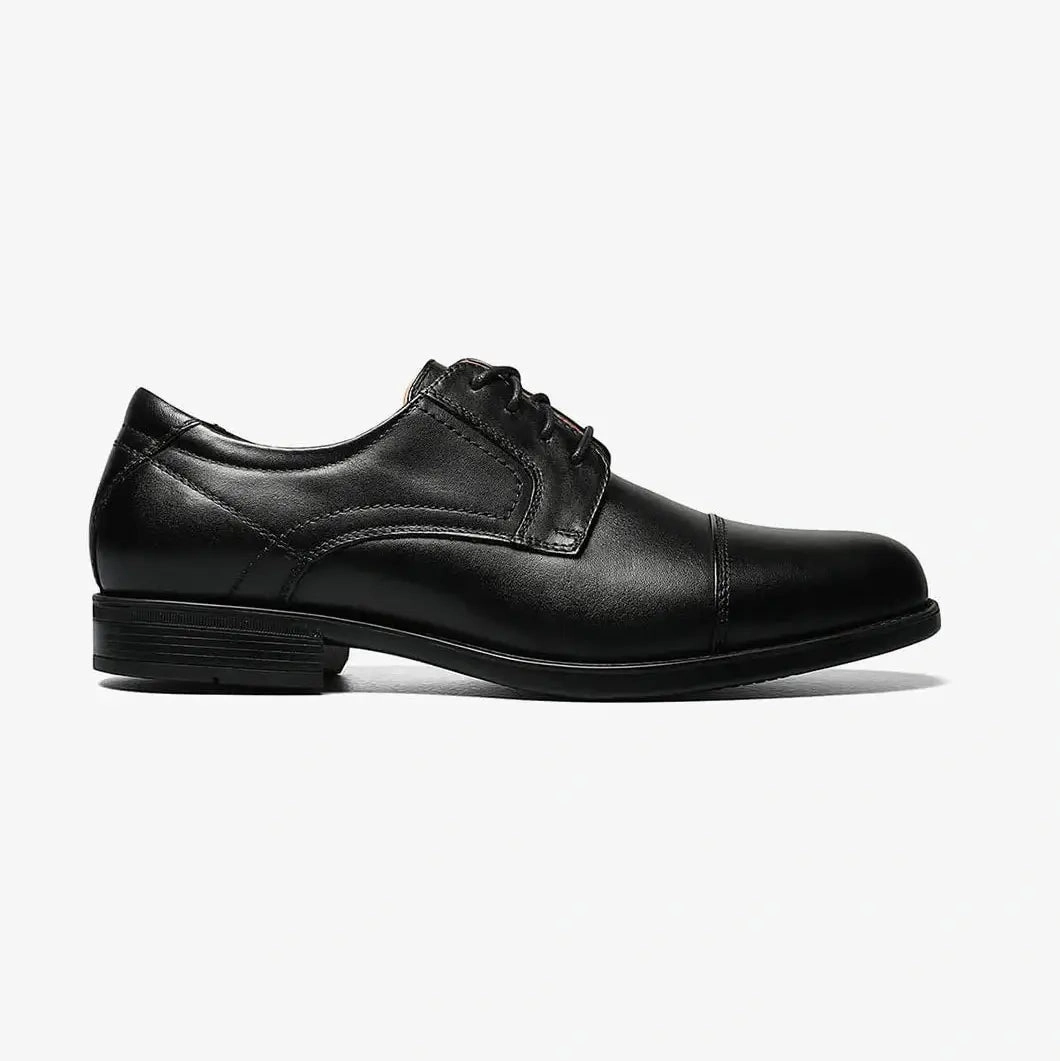 Florsheim Mens Solid Black Midtown Cap Toe Oxford Leather Dress Shoes Asics Shoes With Carbon Plate