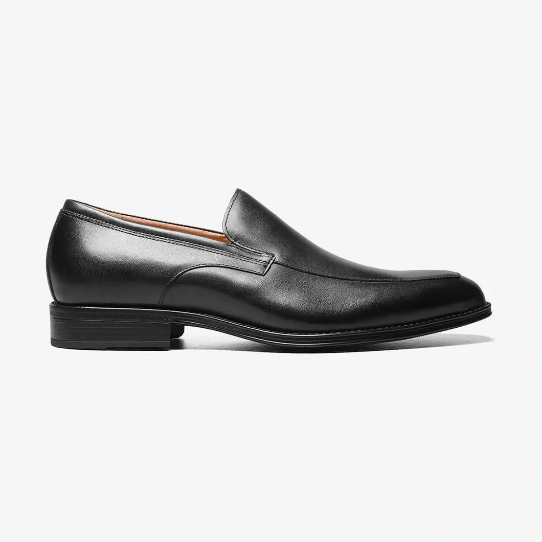 Florshiem Mens Amelio Black Moc Toe Slip On Leather Dress Shoes Best Price For Asics Running Shoes