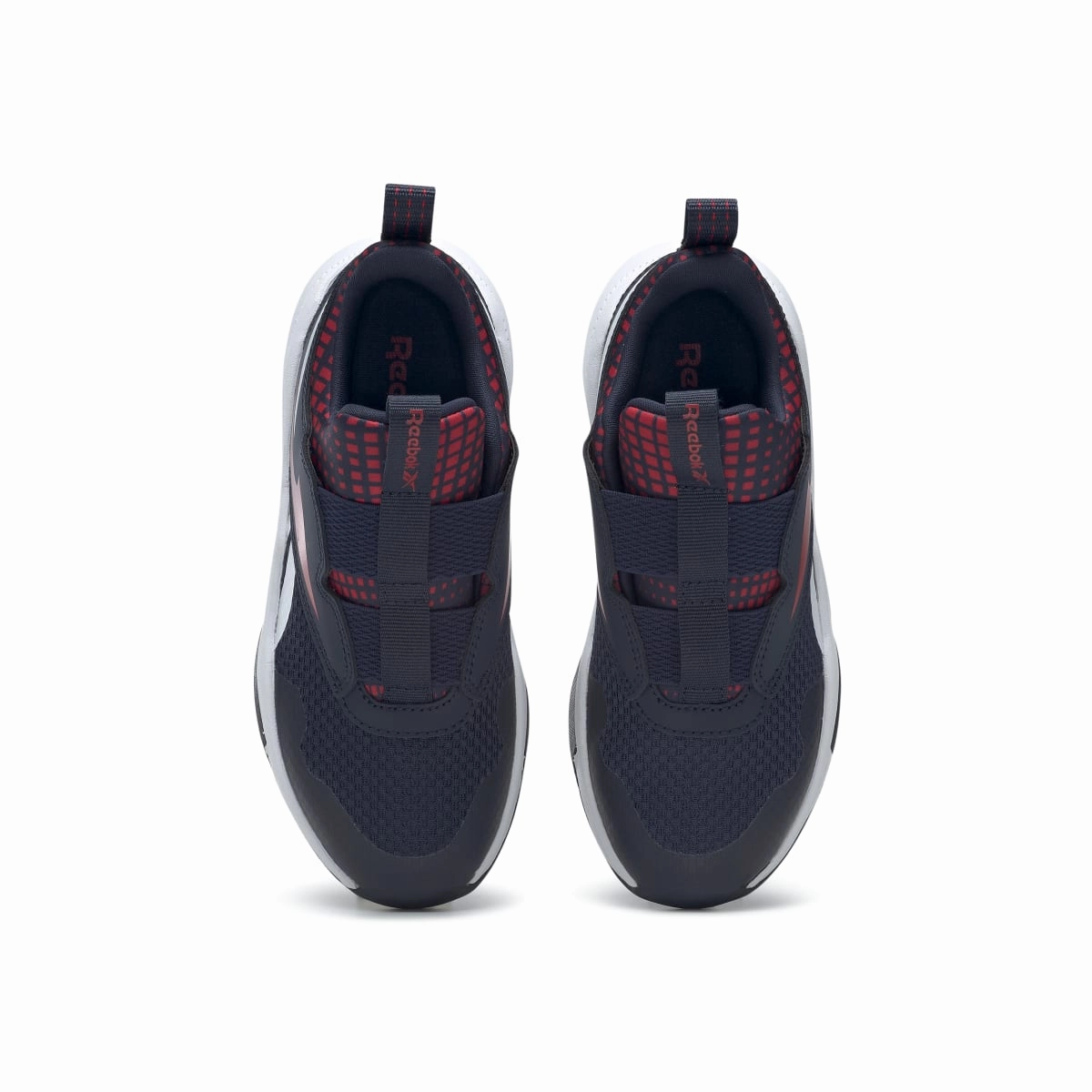 Smart Moves Sculpted stability REEBOK GW1239 XT SPRINTER SLIP-ON KID'S (Medium) Navy/Red/White Textile & Leather Running Shoes