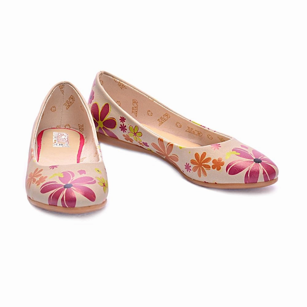 Stretchable Material Morning Walk Flowers Ballerinas Shoes 1003