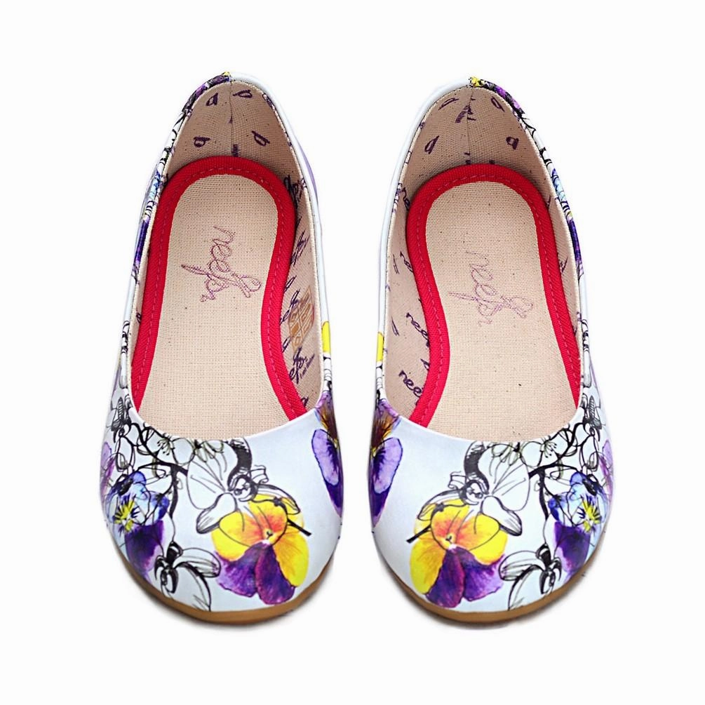 Satin Glow Flowers Ballerinas Shoes NFS1000