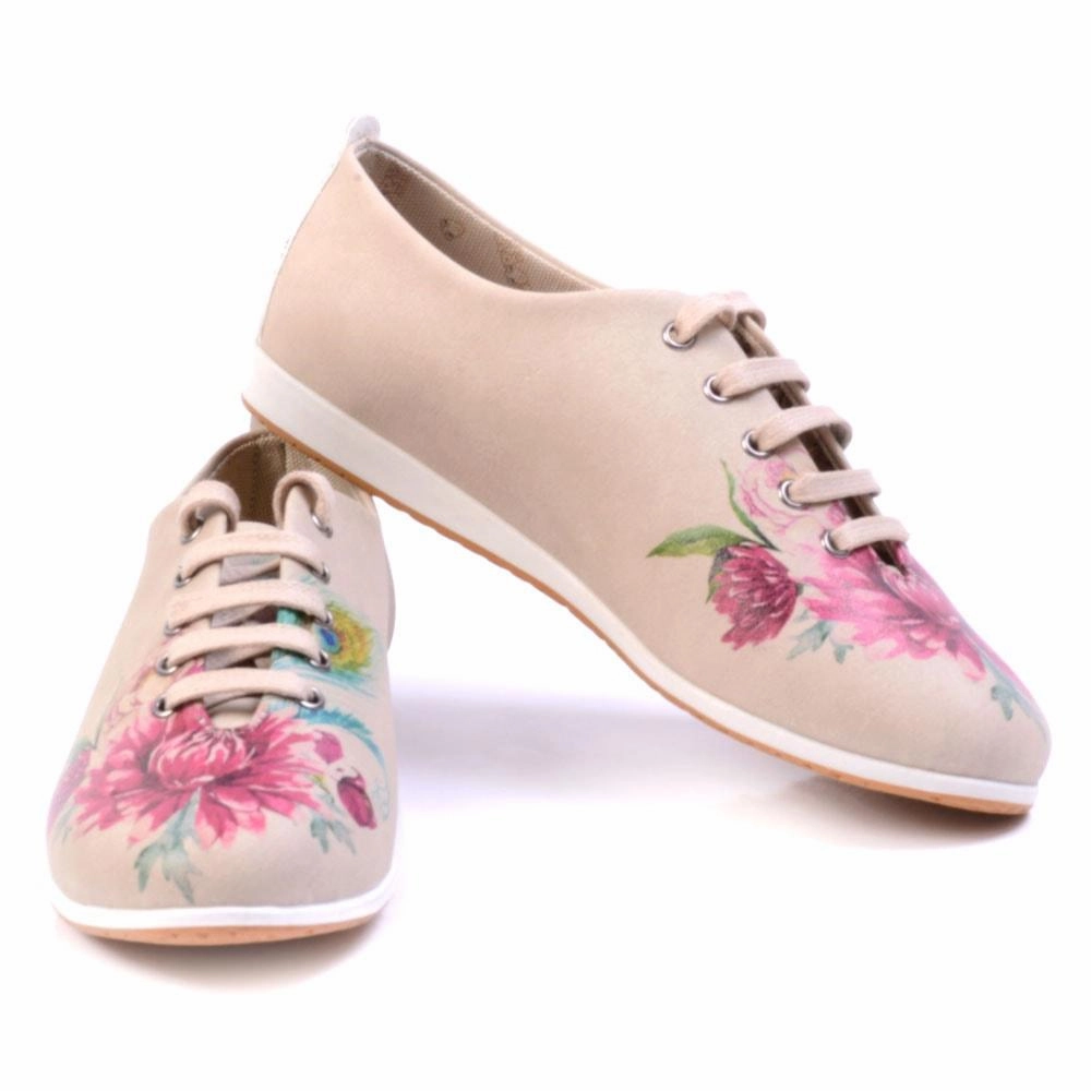 Flowers Ballerinas Shoes SLV187 Leather Touch