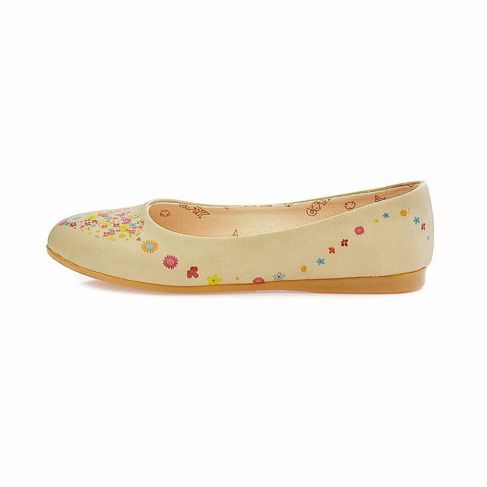 Flowers Heart Ballerinas Shoes 2032 Buckle Fit Move Light
