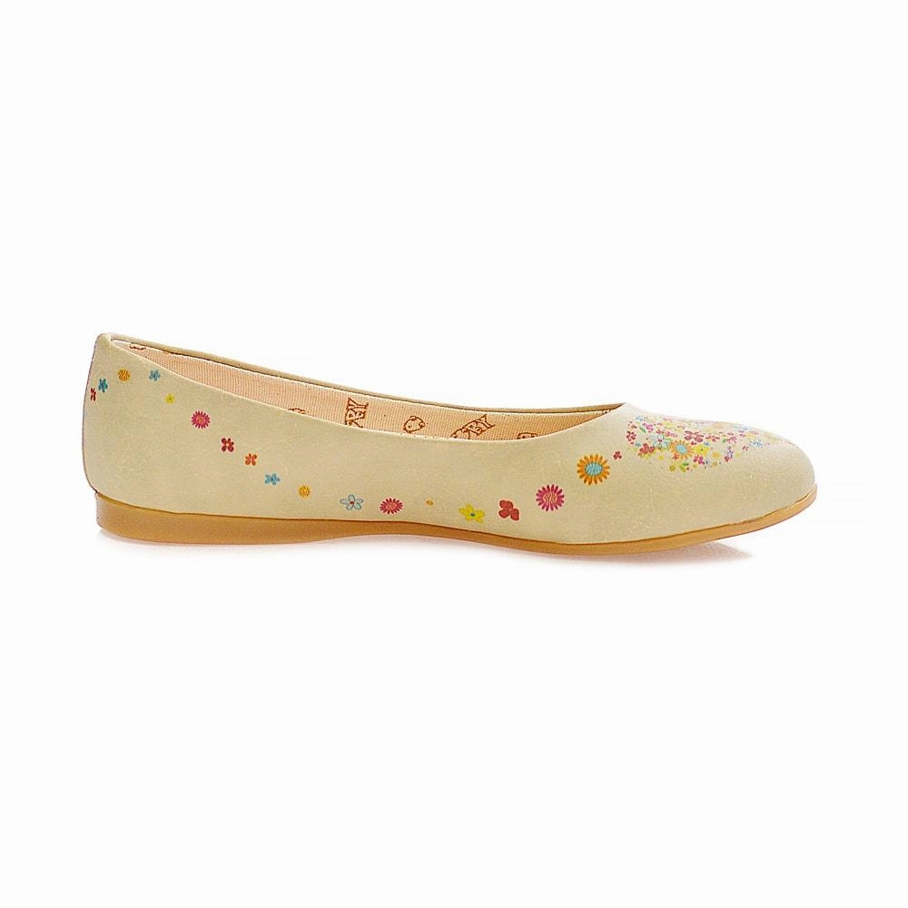 London Cool Flowers Heart Ballerinas Shoes 2032