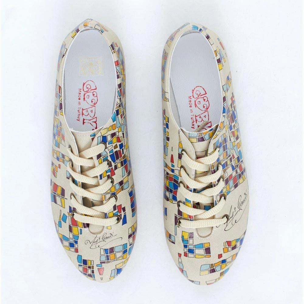 Colored Squares Ballerinas Shoes SLV078 Moon Walk Comfort Walk