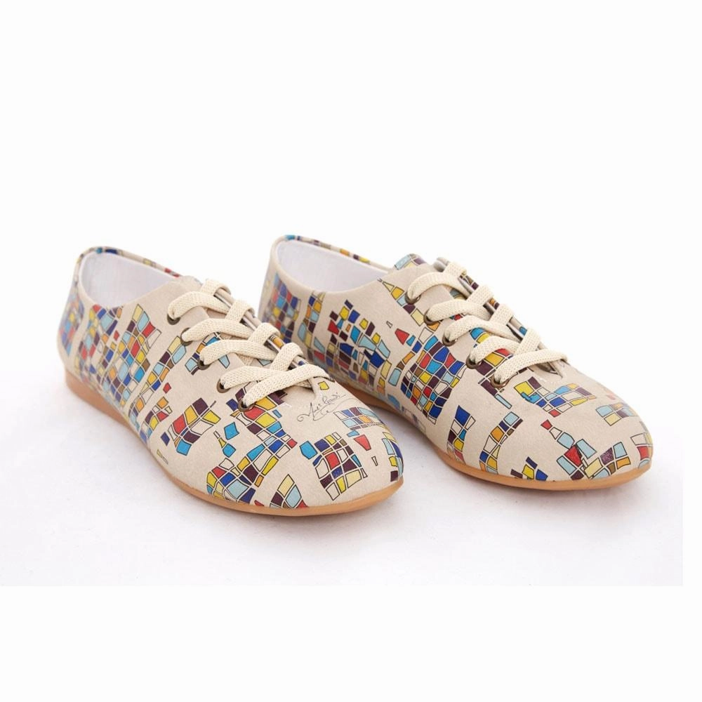 Colored Squares Ballerinas Shoes SLV078 Winter Chill