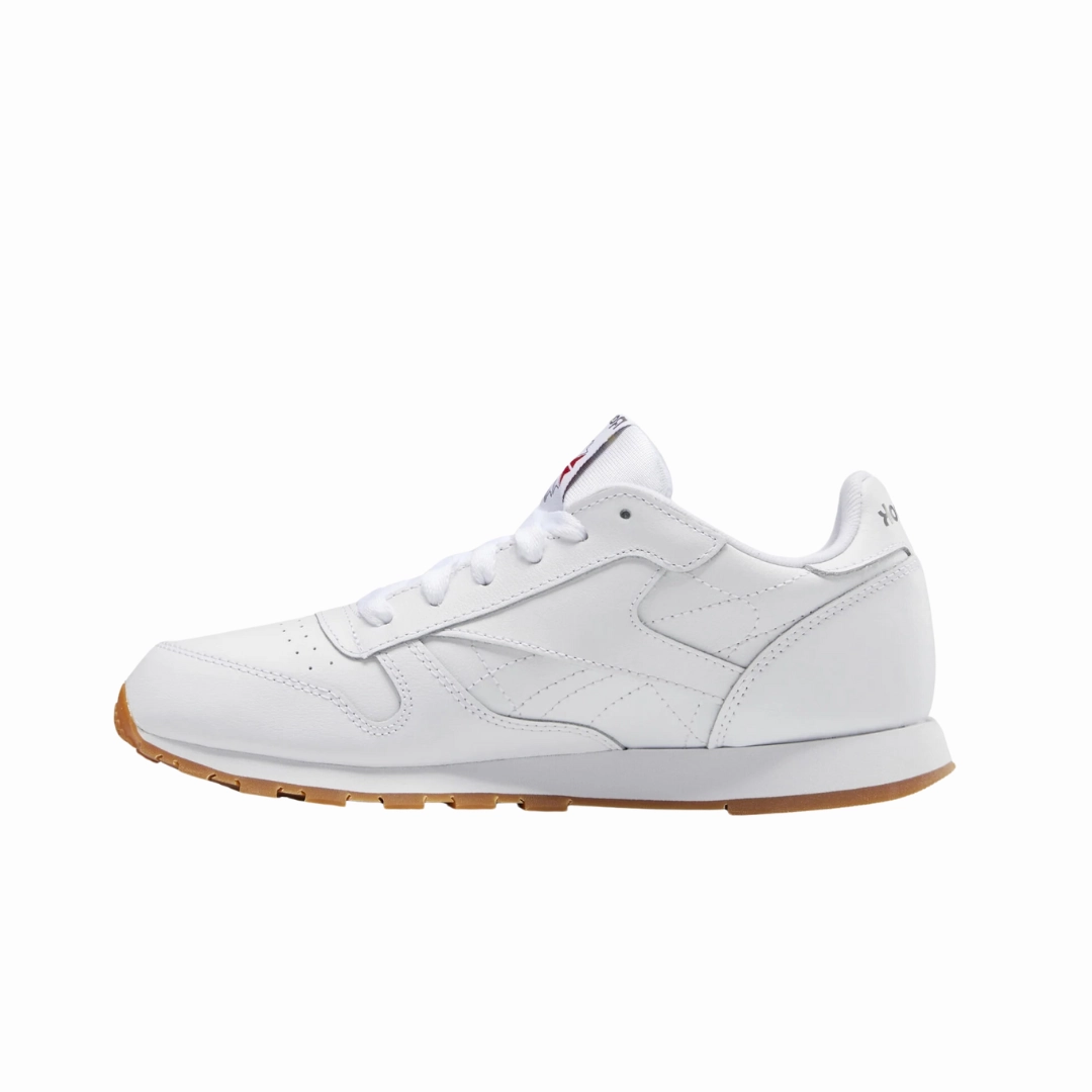 REEBOK 100010472 (GZ6098) CL LTHR JR`S (Medium) White/White Lether Lifestyle Shoes Light Step Daily Walk