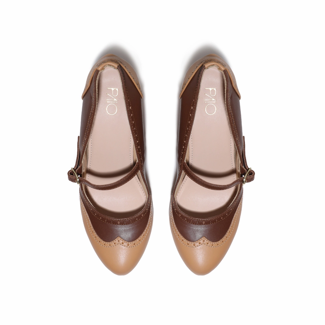 Mary Jane Two Tone Cap Toe Work Boots