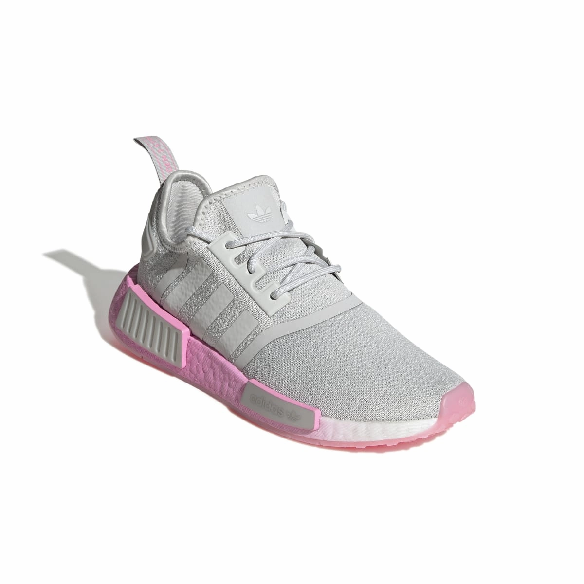 ADIDAS GW9462 NMD_R1 WMN'S (Medium) Grey/Pink/White Stretch Fabric Running Shoes rainy days