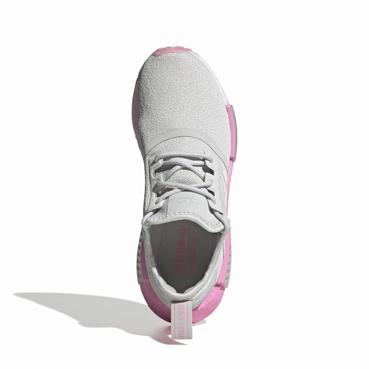 running in a sinter terrace area shoes snow - running shoes ADIDAS GW9462 NMD_R1 WMN'S (Medium) Grey/Pink/White Stretch Fabric Running Shoes
