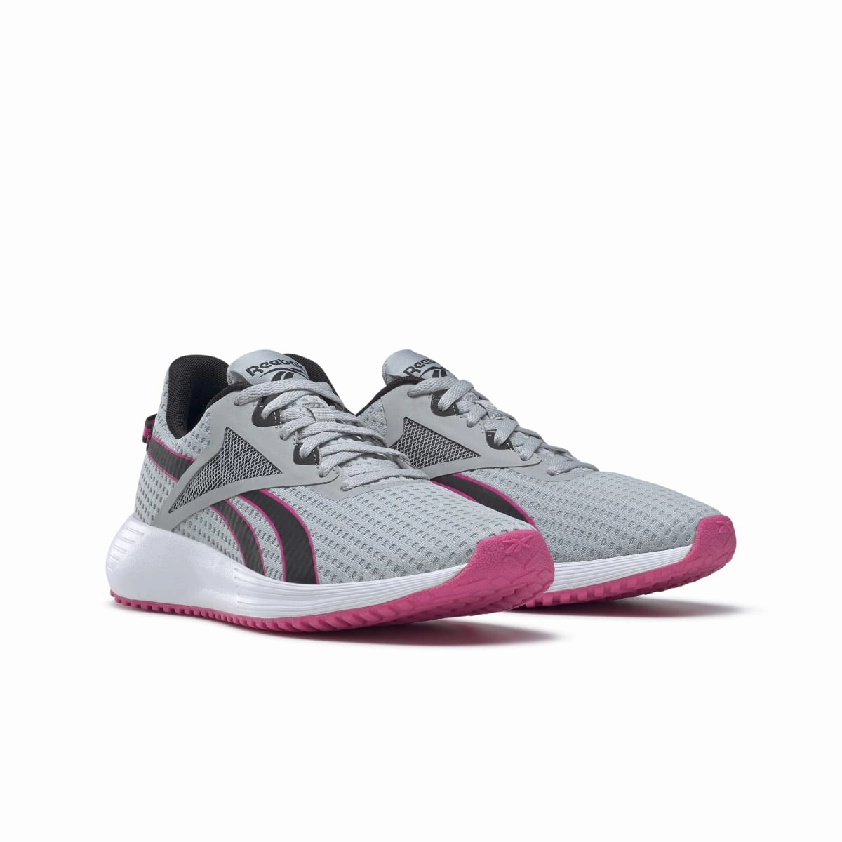 REEBOK GY3975 LITE PLUS 3 WMN'S (Medium) Grey/Black/Pink Mesh Running Shoes Ultra Performance running in a savannah area shoes