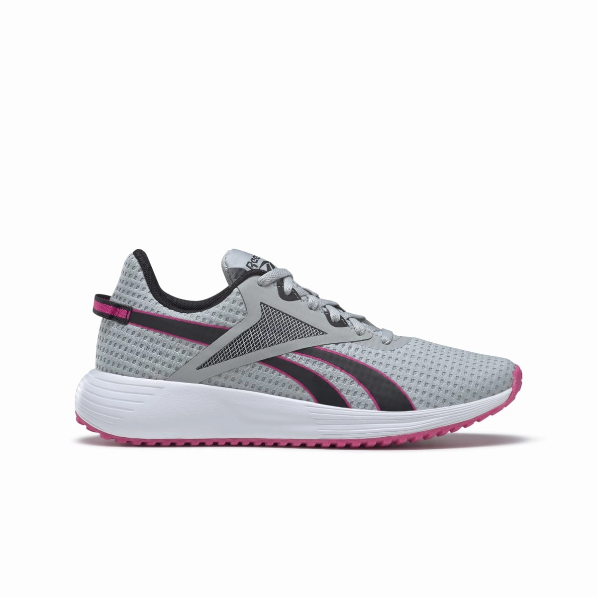 REEBOK GY3975 LITE PLUS 3 WMN'S (Medium) Grey/Black/Pink Mesh Running Shoes foot - flexibility running shoes