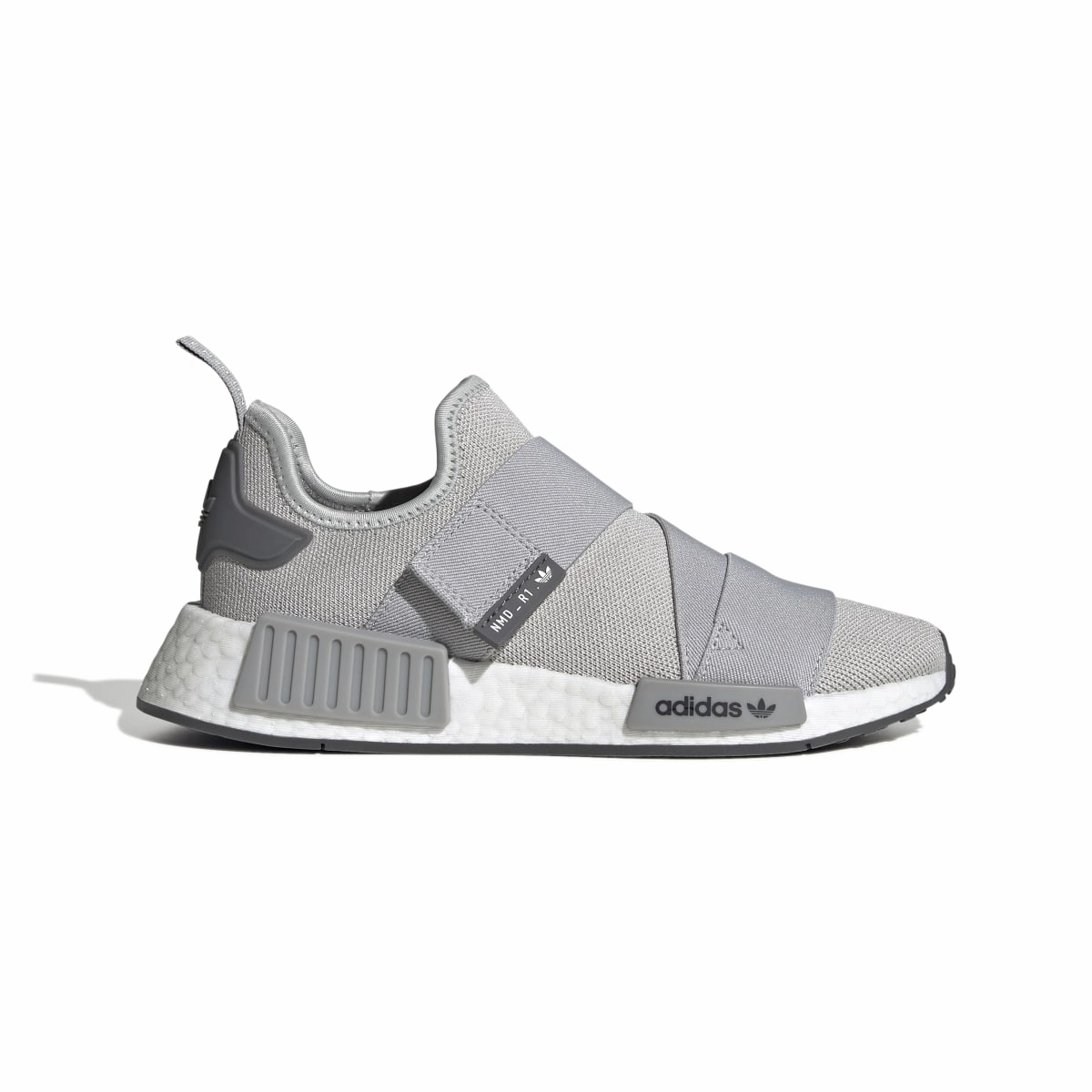 low - performance shoe potential ADIDAS GW9470 NMD_R1 STRAP WMN'S (Medium)  Gray/White/Gray Stretch Knit Running Shoes