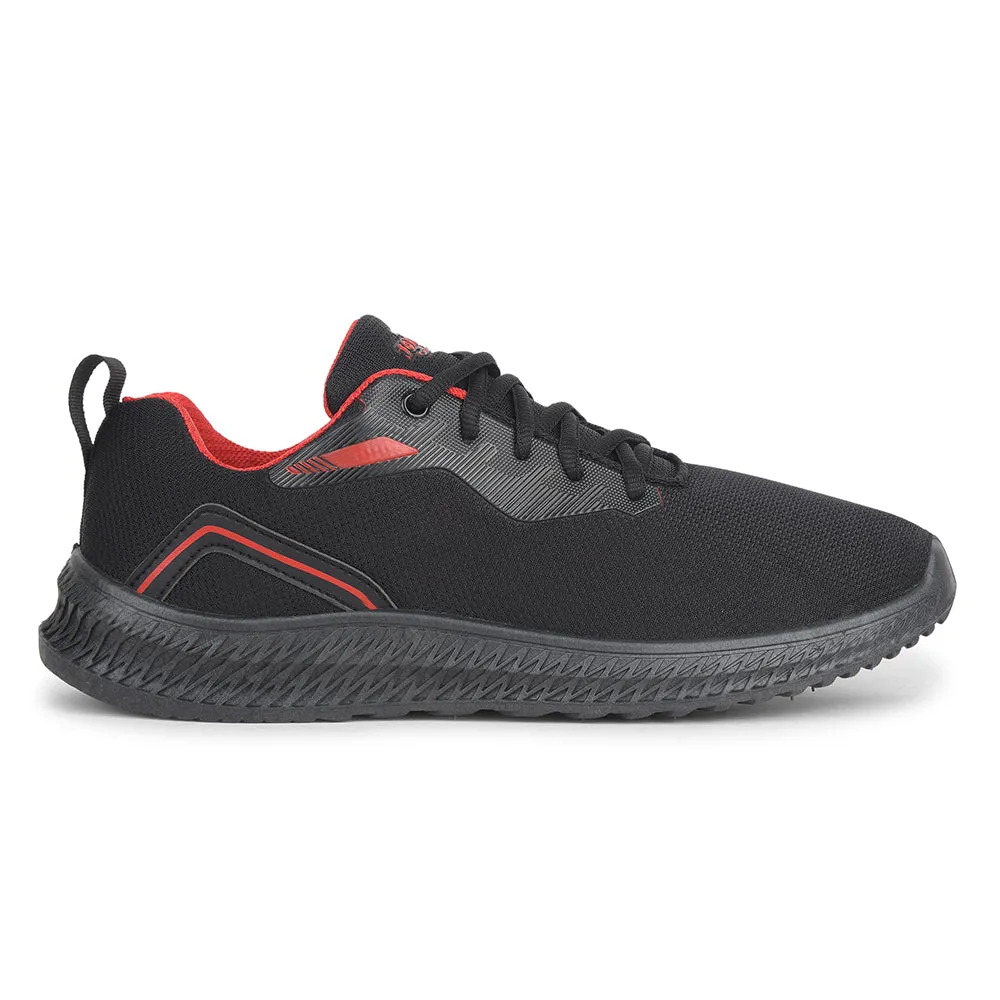 Running Shoes For Daily Training Force10 Black Sports Walking Shoes For Men OSLO-M1E By Liberty