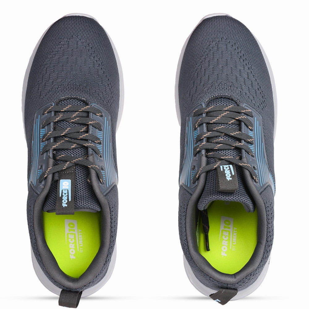 Force 10 Men Grey Sports Running Shoes(LEOPARD-01) Best Shoes For 5k Training