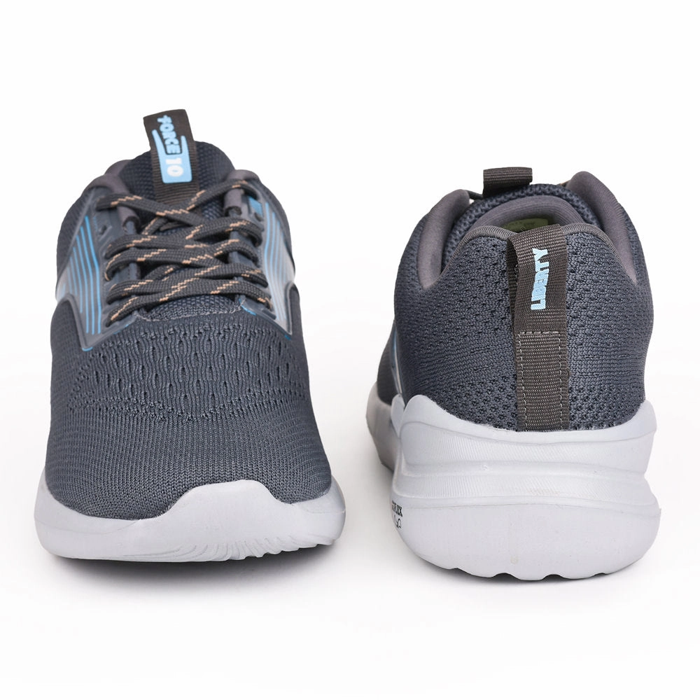 Force 10 Men Grey Sports Running Shoes(LEOPARD-01) Lightweight Trainer Shoes