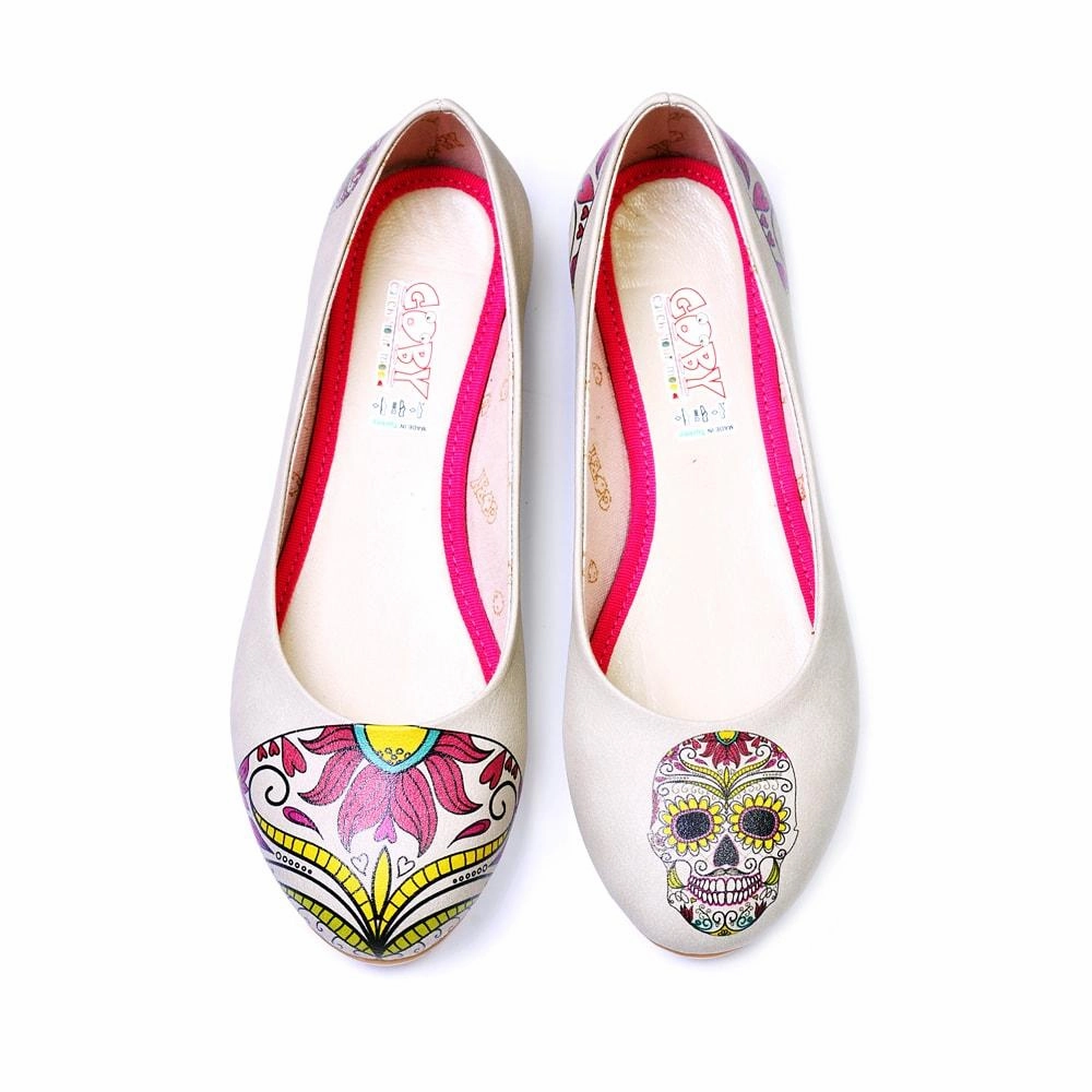 Stud Cool Sun and Skull Ballerinas Shoes 2031