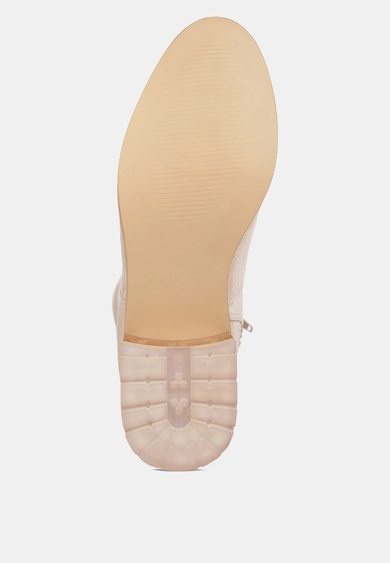 Francesca Tassels Detail Short Heel Calf Boot Chelsea Boots Wide Width