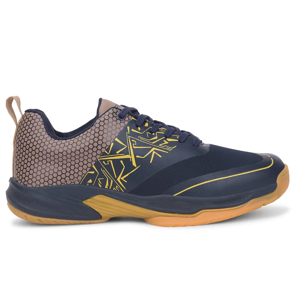 Training Shoes Flex FREEDOM Navy Blue Sports Non-Marking Paddle/Pickleball & Badminton Shoes For Men UNESKO By Liberty