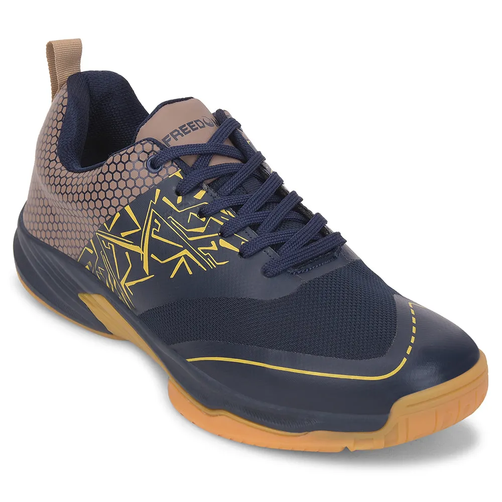 Casual Trainer Shoes FREEDOM Navy Blue Sports Non-Marking Paddle/Pickleball & Badminton Shoes For Men UNESKO By Liberty
