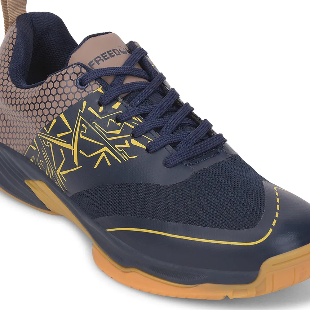 FREEDOM Navy Blue Sports Non-Marking Paddle/Pickleball & Badminton Shoes For Men UNESKO By Liberty Ua Project Rock Training Shoes