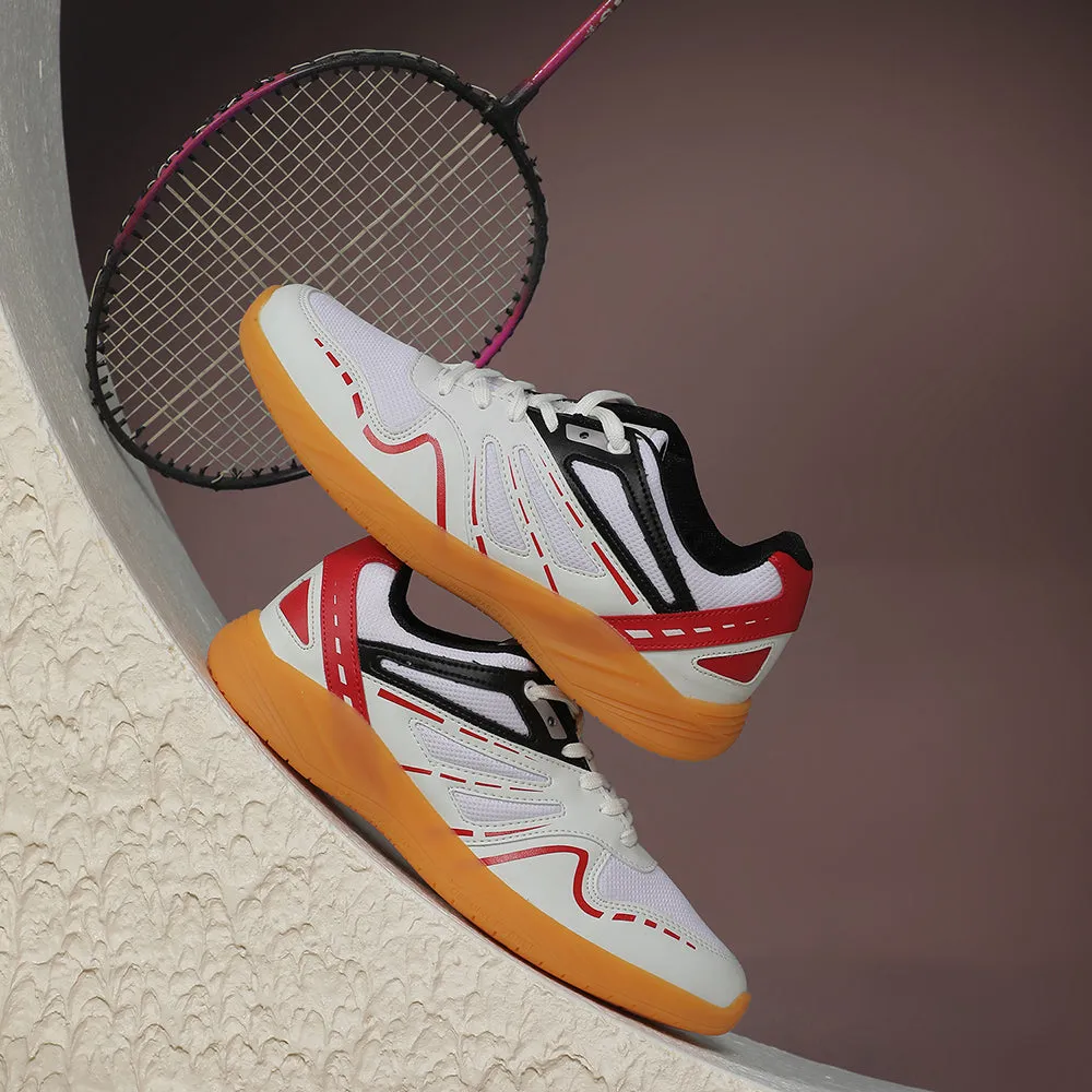 Yoga Training Shoes FREEDOM White Sports Non-Marking Paddle/Pickleball & Badminton Shoes For Men ASPIRE-1E By Liberty