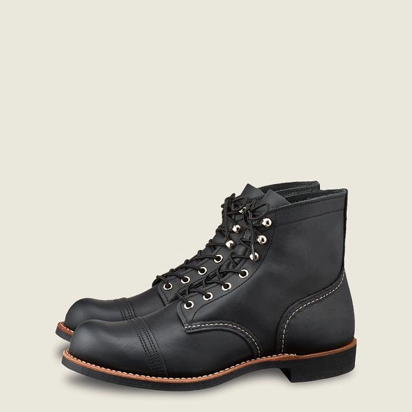 REDWING - IRON RANGER - BLACK Work Boots No Laces