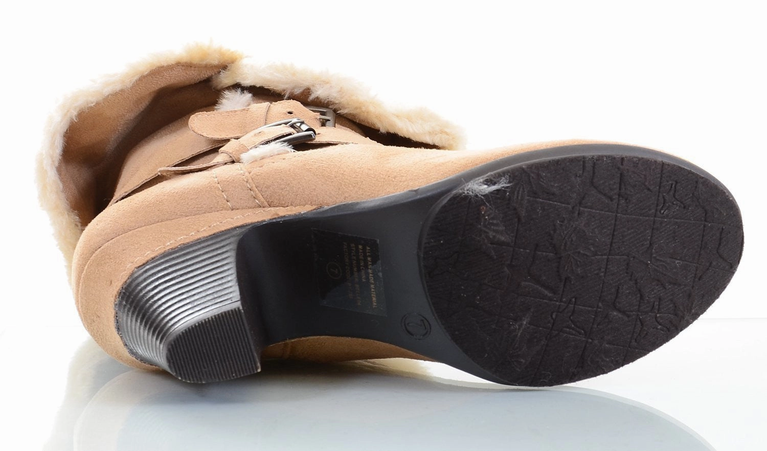 Furry Fold Over Buckle Straps Mid Calf Ankle Chunky Boots Adidas Full Black Shoes