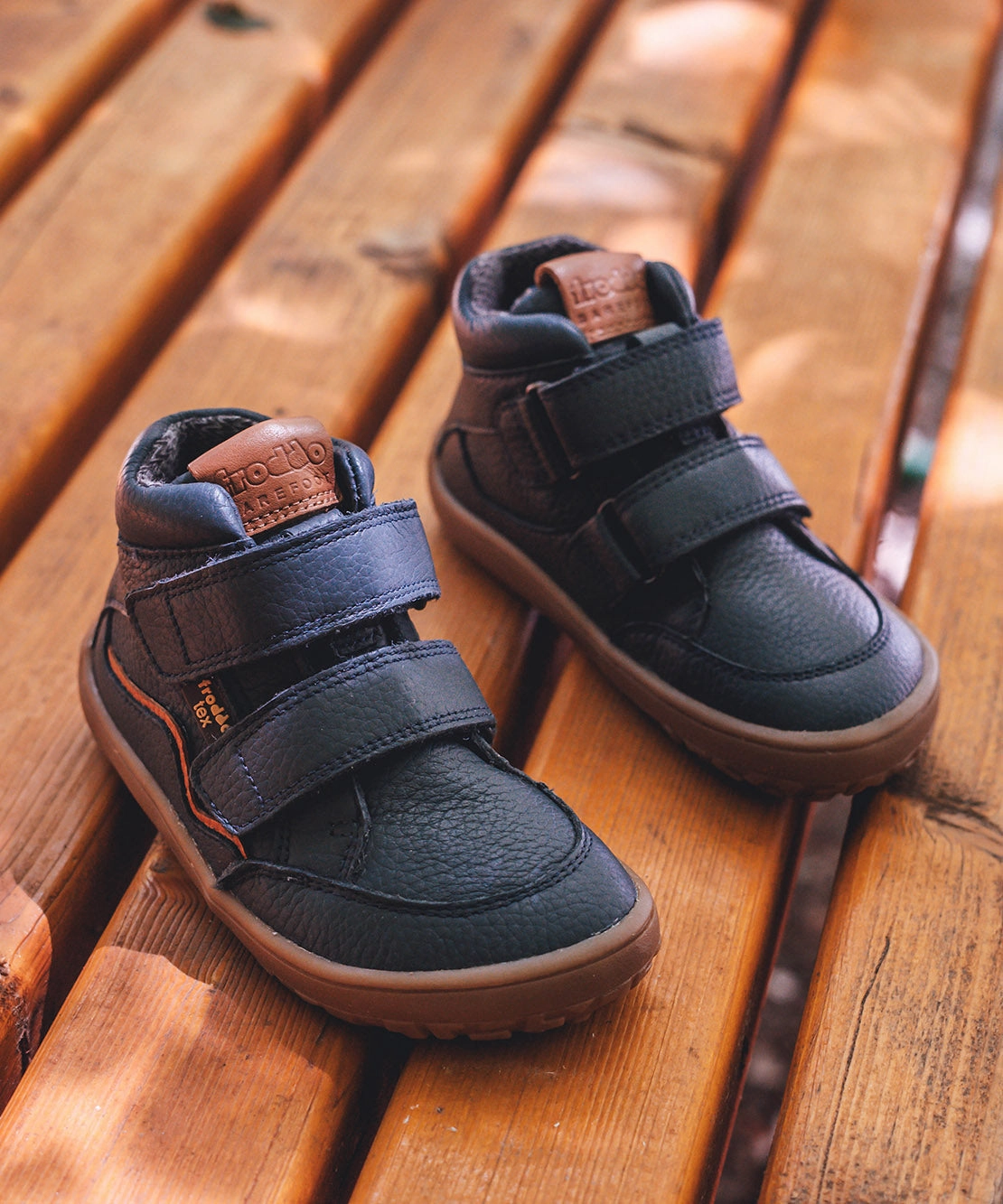 Custom Adidas Shoes Froddo Barefoot TEX Kids Autumn Leather Shoes - Navy