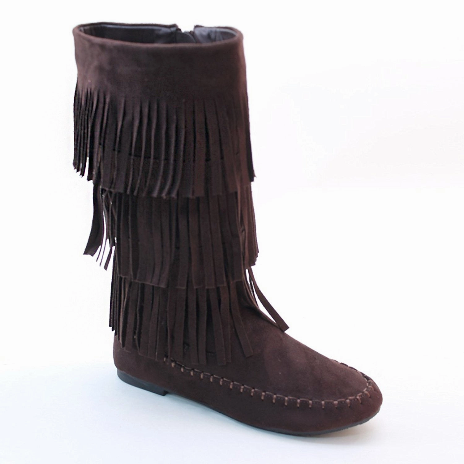 Fringe 3 Layer Moccasin Knee High Mid Calf Tall Vegan Boot Low Cut Rain Boots