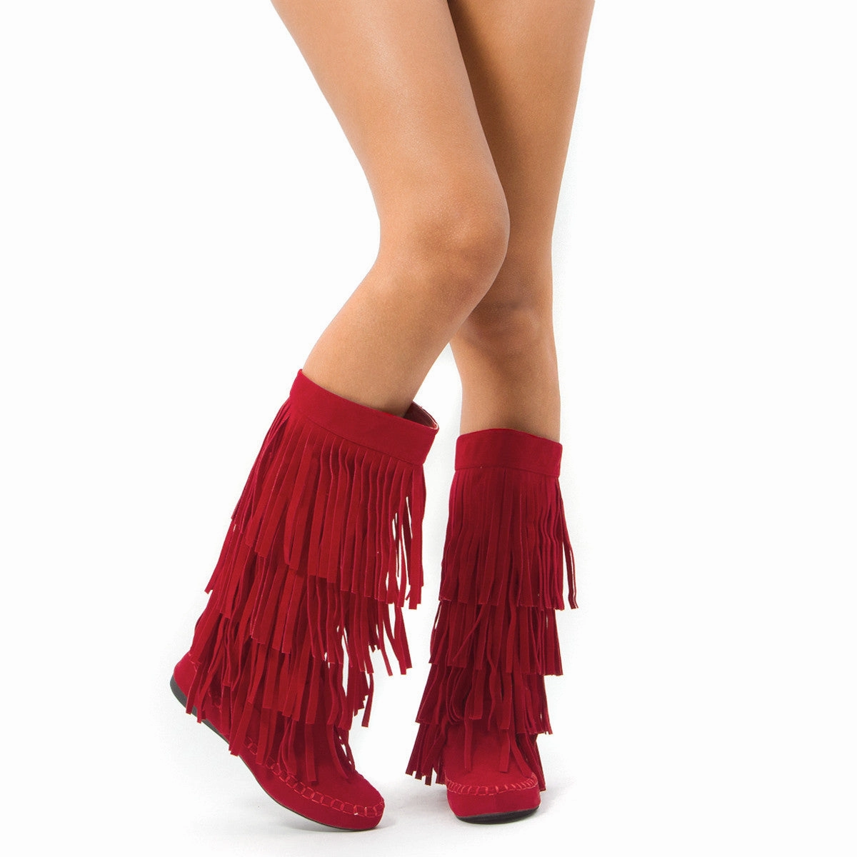 Fringe 4 Layer Moccasin Knee High Mid Calf Tall Vegan Boot Lane Bryant Rain Boots