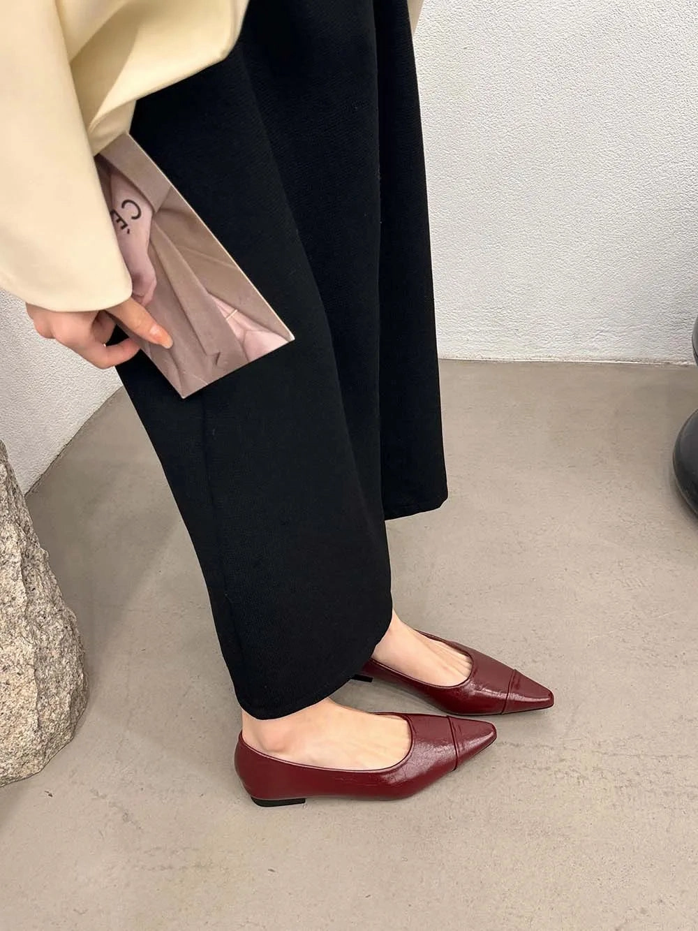 binfenxie  -  Pointed Toe Women Flats Loafers 2024 New Arrivals Black Brown Beige Red Autumn Dress Shoes Woman Party Loafers Mules Size 35-39 Suede Loafers Outfit