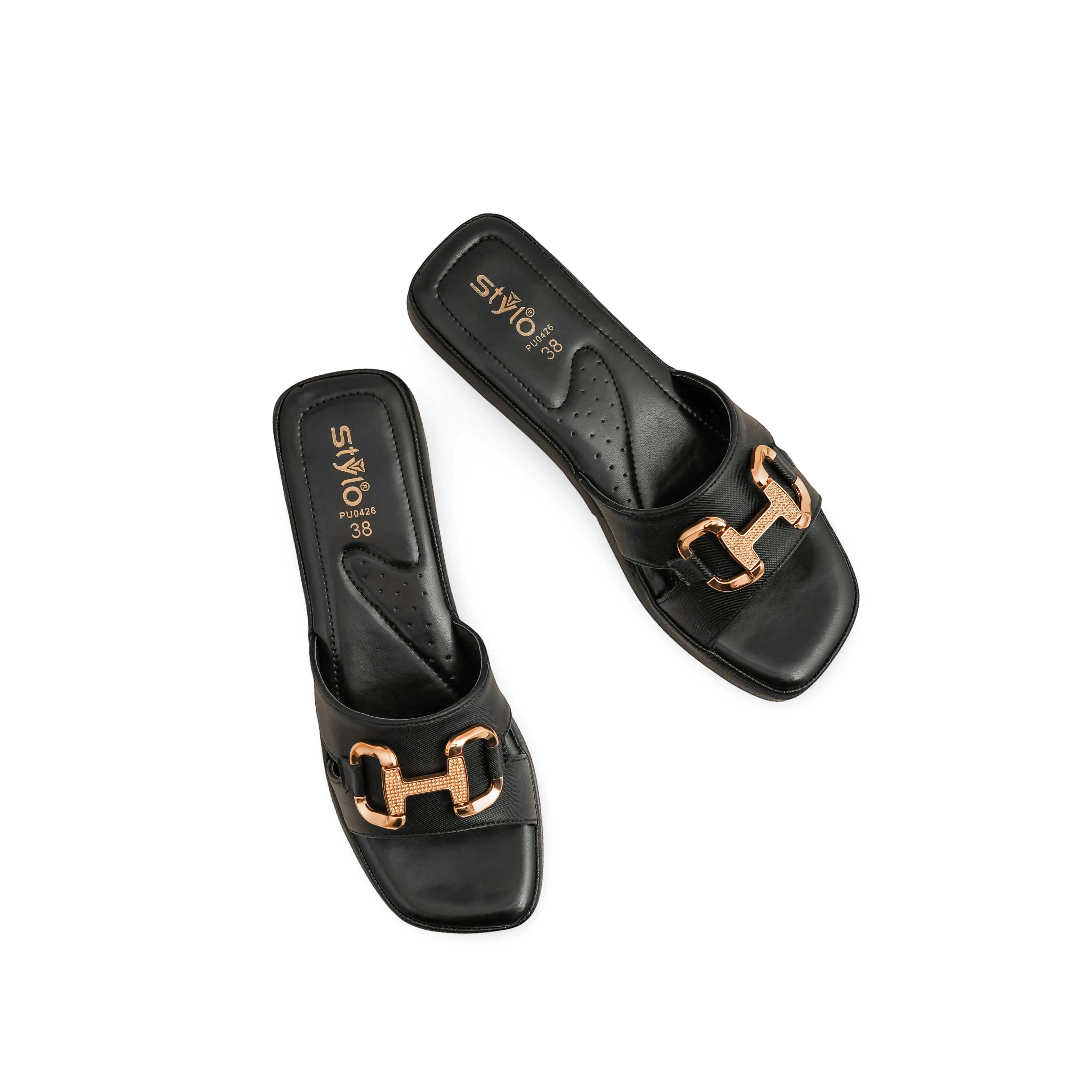 Yarn For Slippers Black Formal Slipper For Ladies PU0426