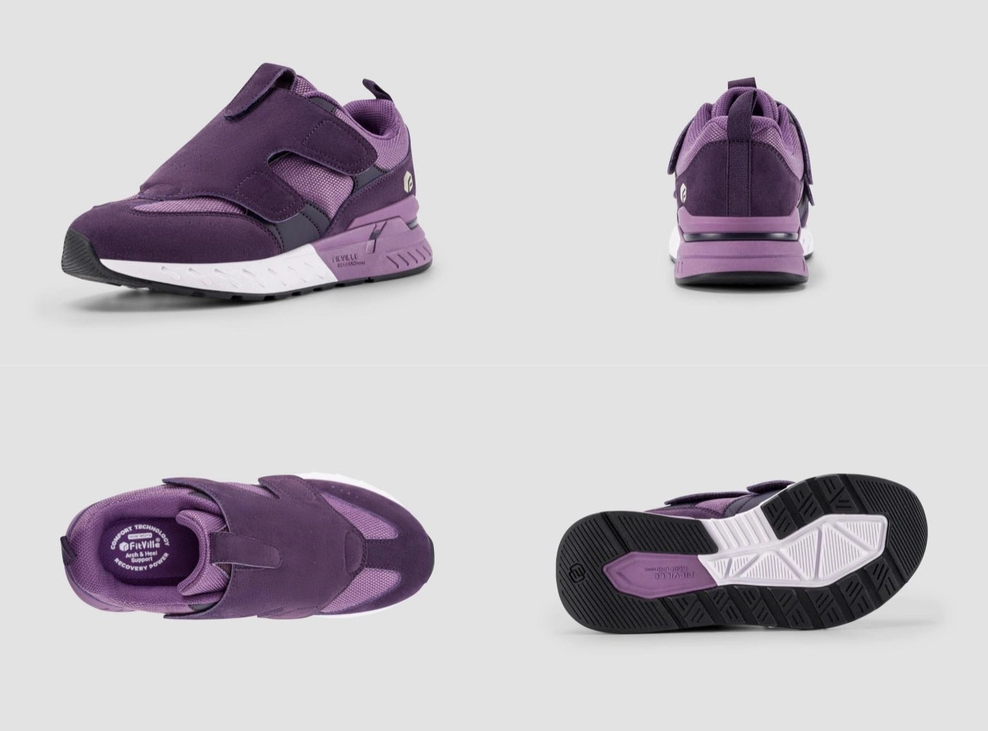 Flat Foot Gym Shoes FitVille Women's Rebound Core Walking Shoes V10