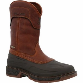 Georgia Boot Men's 11" Carbo-Tec LTR Waterproof Square Toe Pull-On Work Boot Work Boots That Breathe