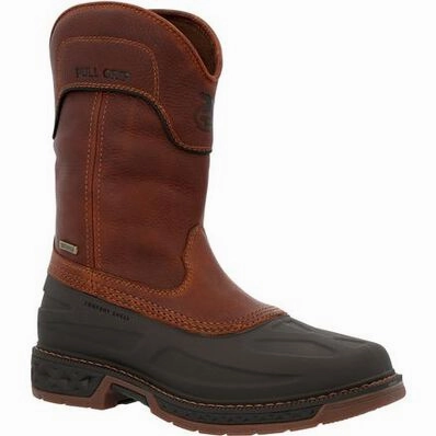 Georgia Boot Men's 11" Carbo-Tec LTR Waterproof Square Toe Pull-On Work Boot 10.5 Steel Toe Work Boots