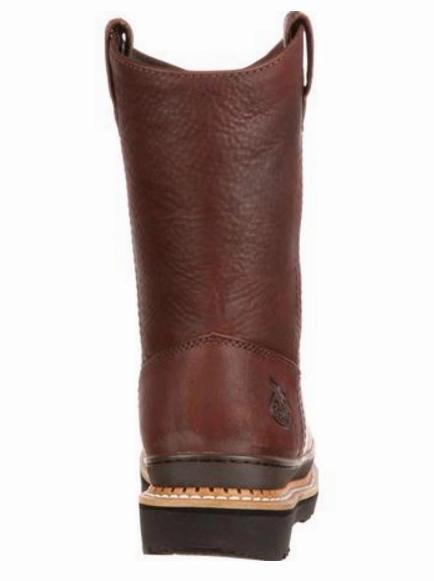 Georgia Boot Men's Georgia Giant Wellington Pull On Work Boot G4274 Steel Toe Work Boots For Plantar Fasciitis