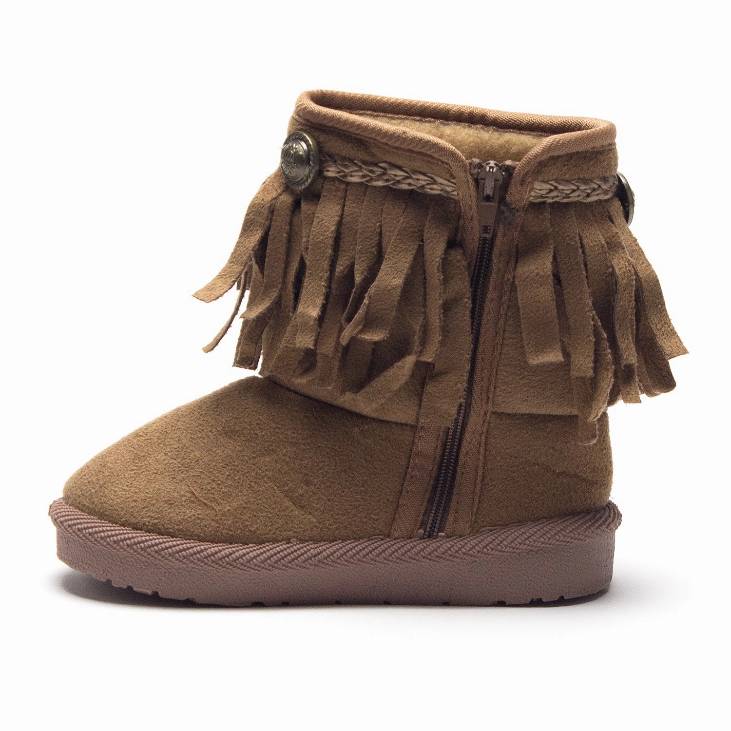 Girls BYX-25I Toddlers Suede Moccasin Fringe Ankle Boots Adidas Japan Exclusive Shoes