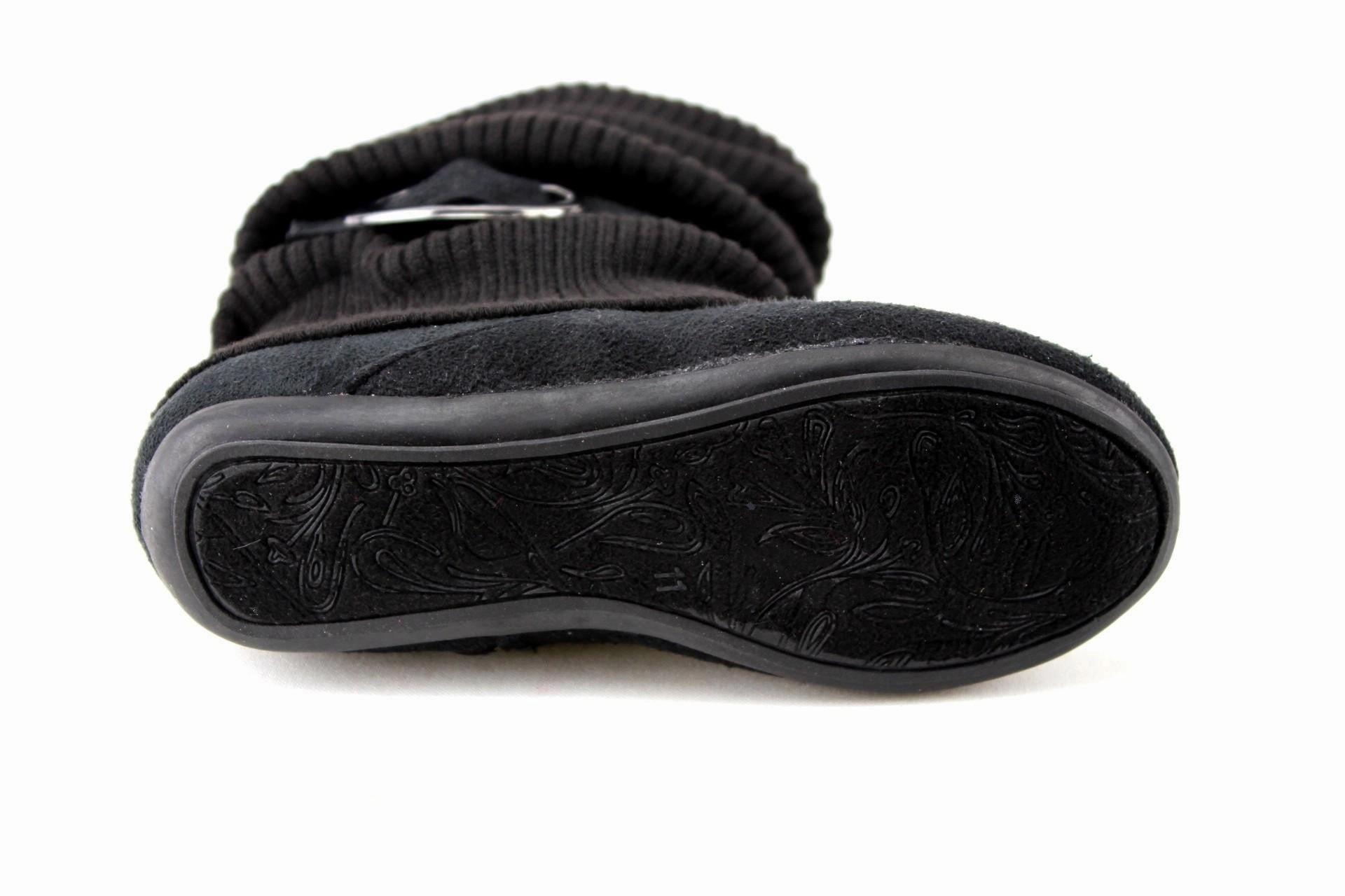 Adidas Laceless Football Shoes Girls Daysi-K Black Tall Ruched Fold Over Knit Boots