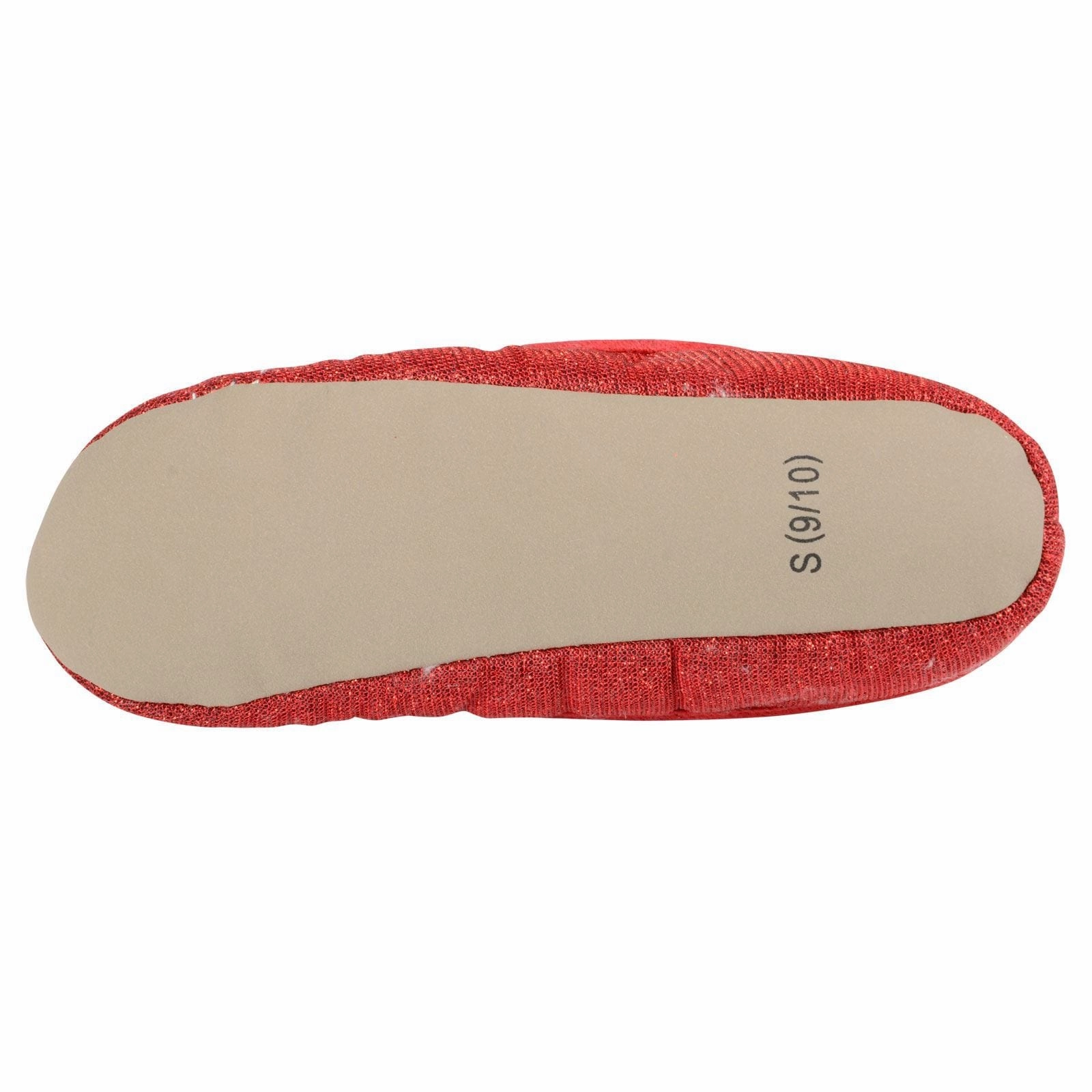 Girls Sparkle Effect Ballet Slippers Assorted Colours Arch Support Boot Slippers