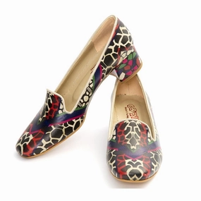 Leopard Career Heel Shoes DB119 Leg Long Modern Bold